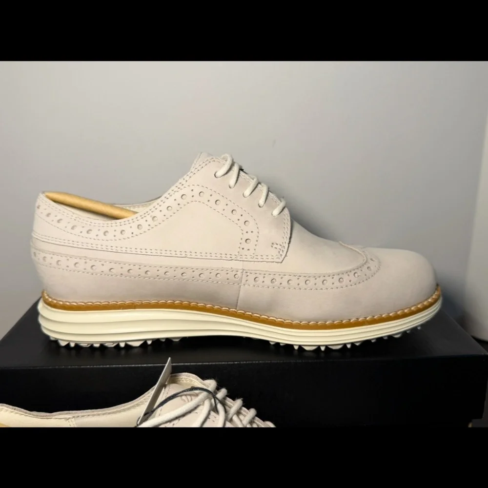 Cole Haan Zerogrand Original Grand Wing Oxford Golf Shoes Pumice Stone Womans 7B